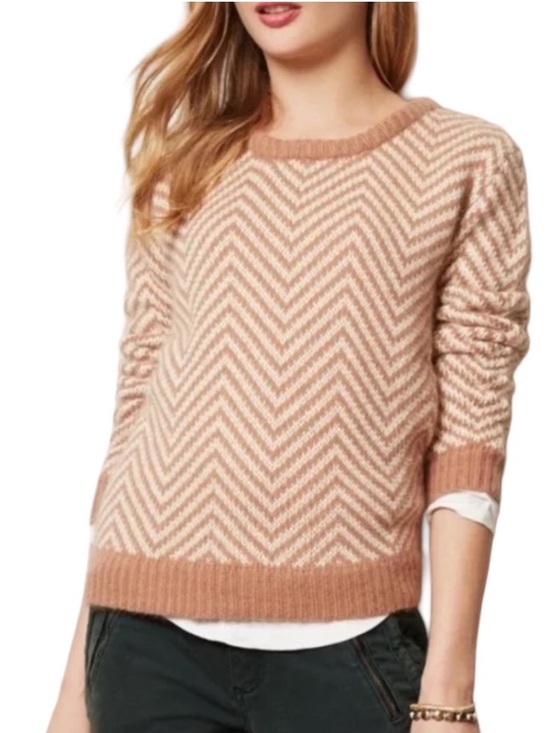 Ganni Sweaters - Ganni for Anthropologie Wool Angora Blend Chevron Candy Floss Sweater XS